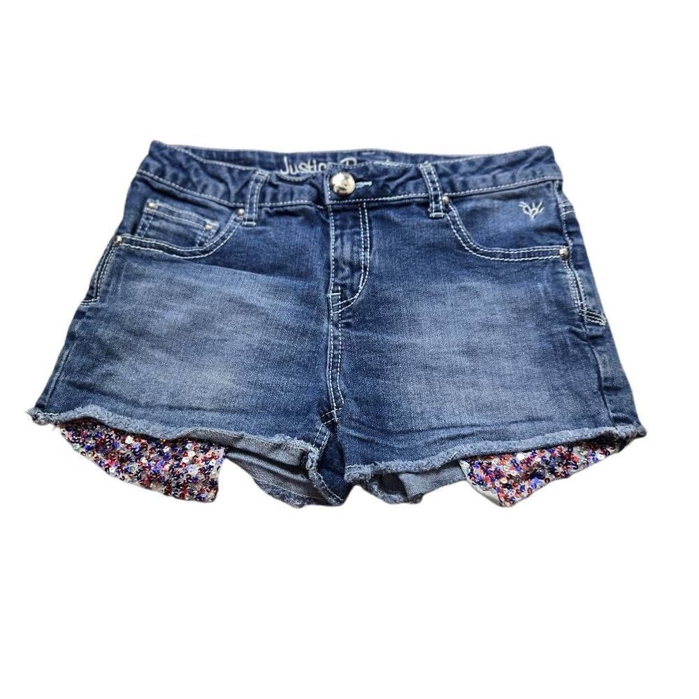 Justice Patriotic denim shorts 14